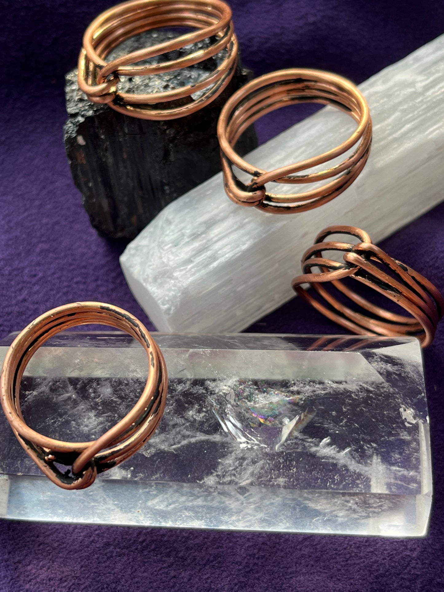Double Band Copper Rings