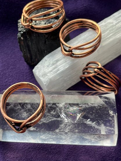 Double Band Copper Rings