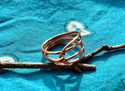 Double Band Copper Rings